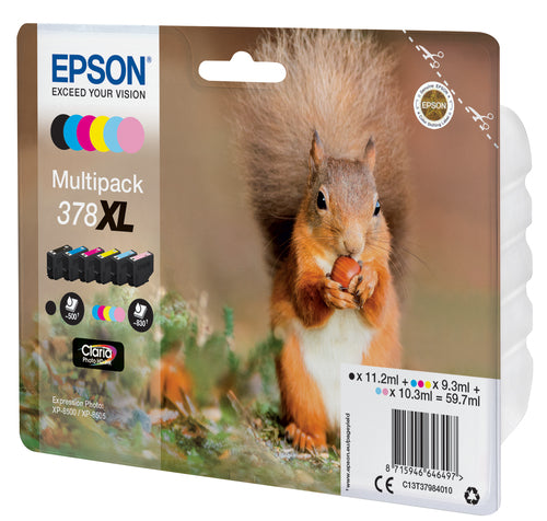 Epson Squirrel Multipack 6-colours 378XL Claria Photo HD Ink Epson Squirrel Multipack 6-colours 378XL Claria Photo HD Ink